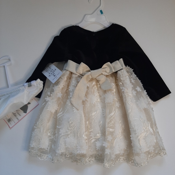 Rare Editions Beautiful Baby Girl Formal Velvet Lace Dress 24M - Picture 8 of 12